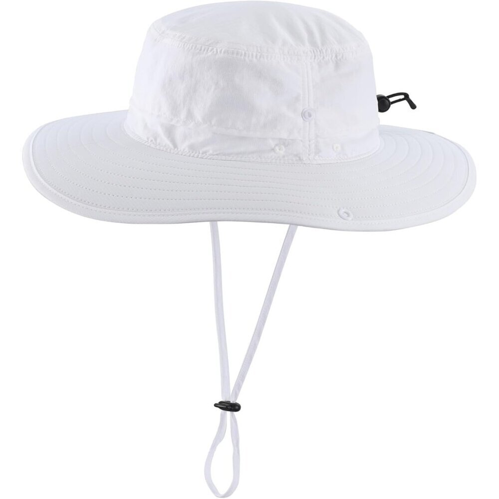 Unisex White 100% Nylon Wide Brim Boonie with Chin Strap Classic Cowboy Hat